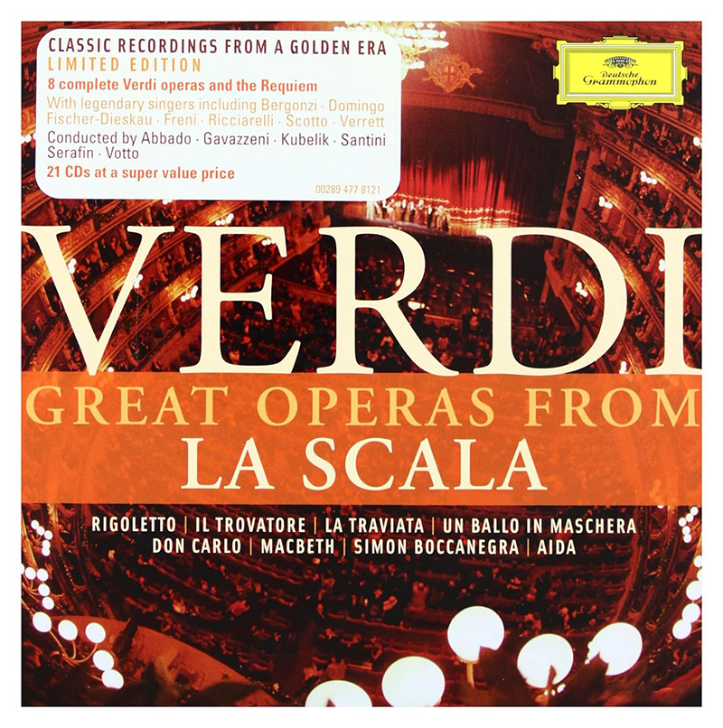 Great Operas From La Scala: Rigoletto - Il Trovatore - La Traviata - Un Ballo In Maschera - Don Carlo - Macbeth - Simon Boccanegra - Aida