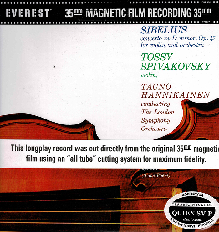 Concerto in D minor, Op. 47 /a Tapiola - Tone Poem, Op. 112 - Everest Records